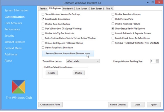 Xóa nhanh dấu mũi tên đáng ghét trong shorcut của Windows 